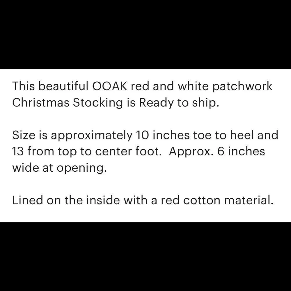 Patchwork Stocking - Handmade   - Picture 4 of 4